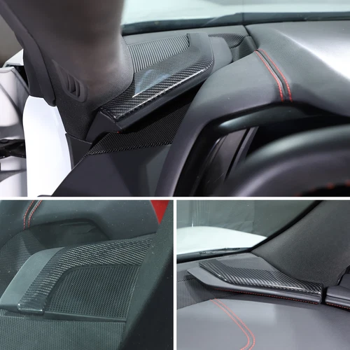 Real Dry Carbon Fiber Full Interior Dash Trim Cover Set Fits Corvette C8 2020-25 - Picture 106 of 113