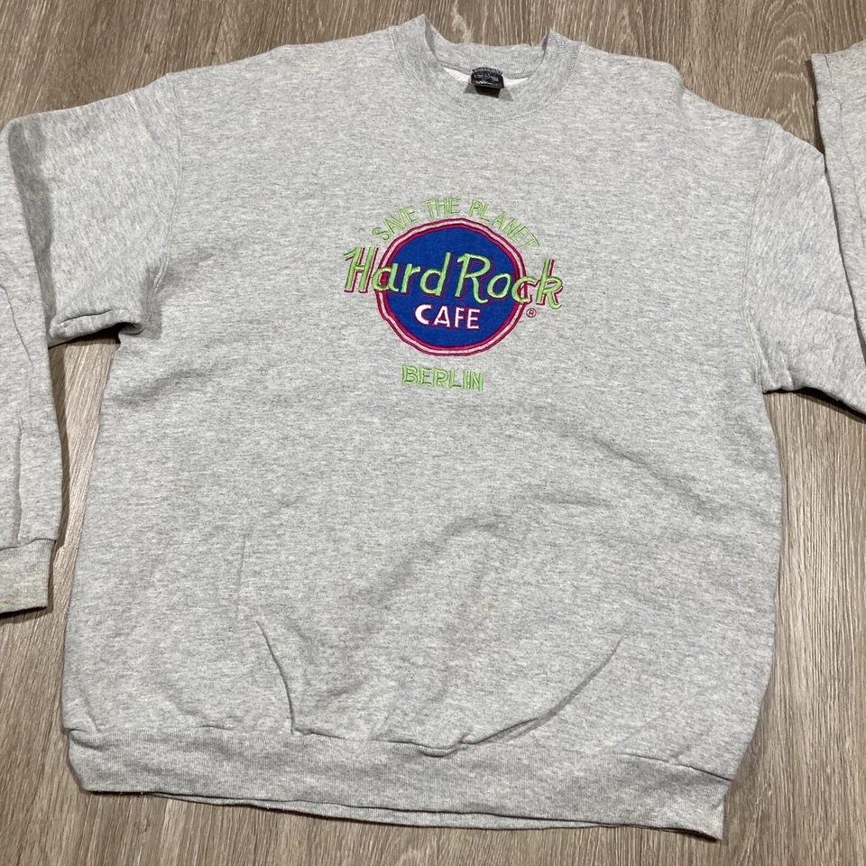 Suéter Hard Rock L Años 90 00 Y2k Berlín Café Save The Planet Pullover Cuello Redondo Foto 2 de 4