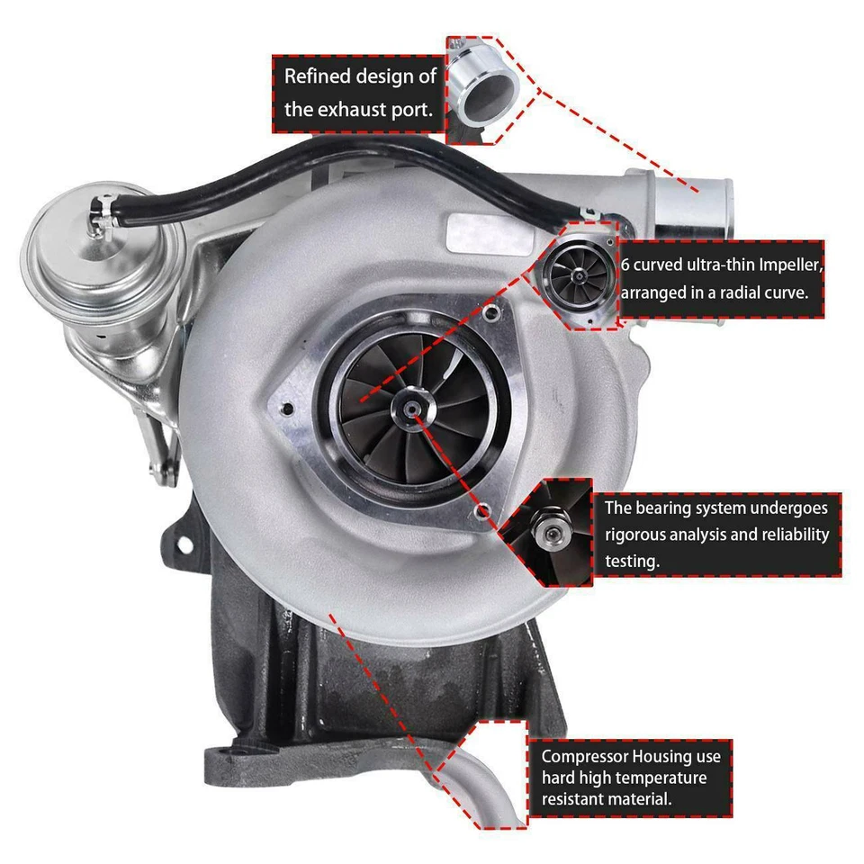 Turbocompresor RHG6 para GMC Chevy 6,6 L Duramax LB7 2001-04 diésel 97720748 Foto 4 de 4
