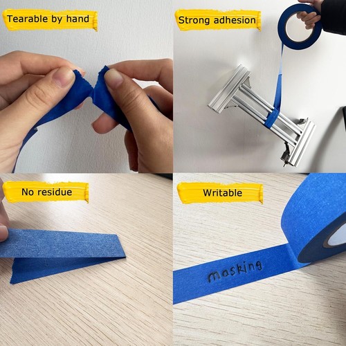 4 Rolls Premium Blue Painter's Tape, Masking Tape for Painting & DIY, No Residue - Picture 5 of 7