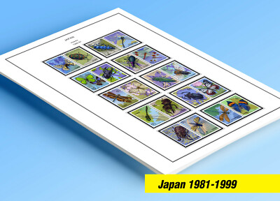 コレクション Japanese Stamps Album COLOR PRINTED JAPAN 1981-1999 STAMP ALBUM PAGES (130 illustrated