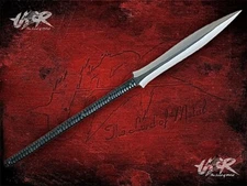 UBR CUSTOM HANDMADE HIGH CARBON STEEL HUNTING SPEAR WITH LEATHER SHEATH