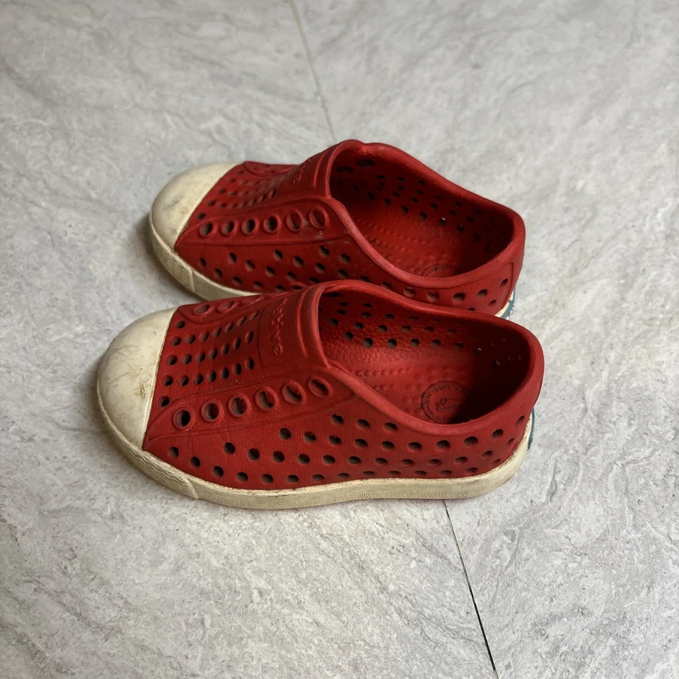 Native Toddler Boys Girls Kids Water Shoes Red Size C4 Summer 4 - Image 3 of 4