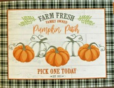 Farm Fresh Large Dish Drying Mat Absorbent Pumpkins Thanksgiving Fall 15X20"
