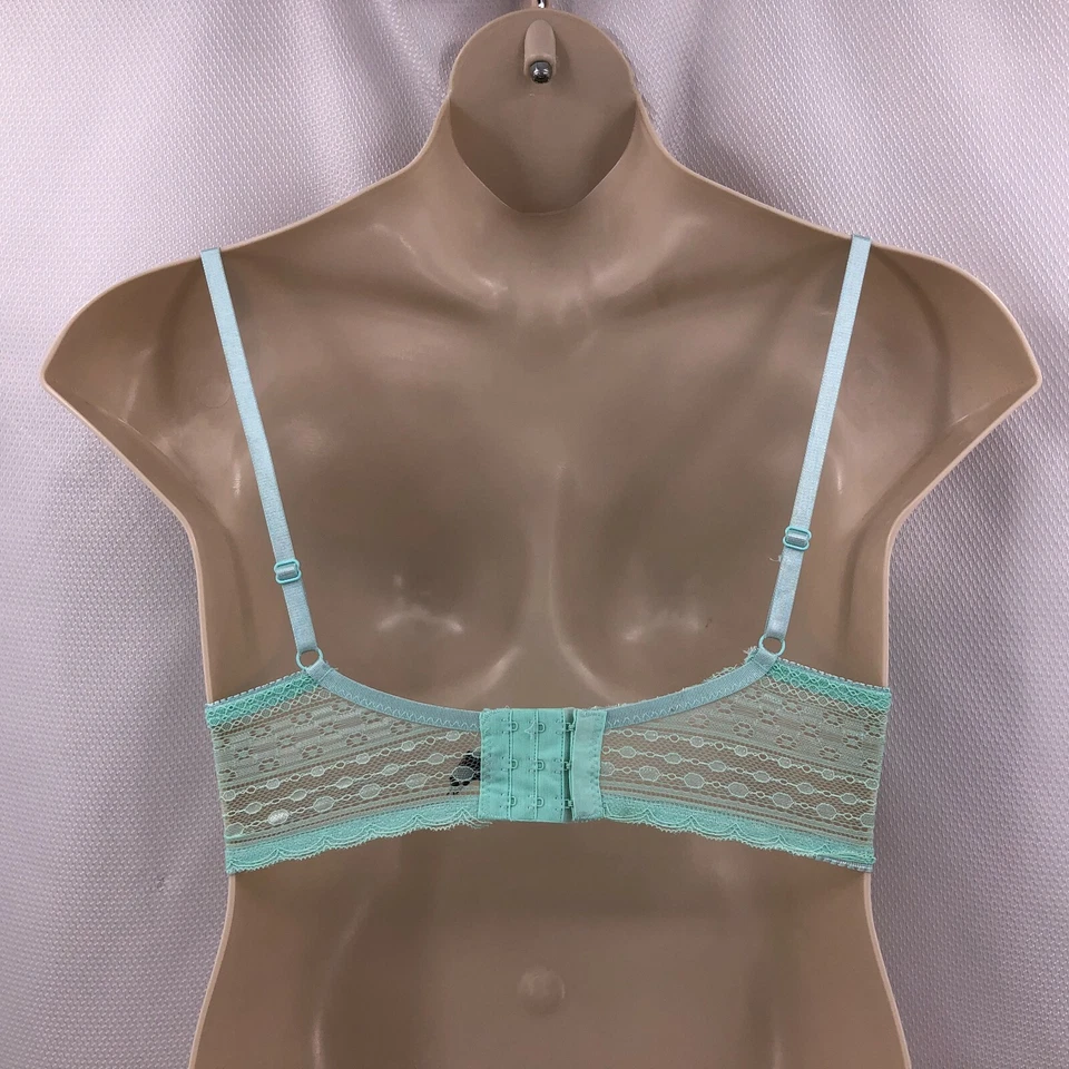 Sujetador de encaje negro Fushsia NUEVO con etiquetas talla 36C verde menta/crema ligeramente acolchado Foto 4 de 4