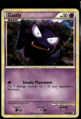 Gastly Common - HGSS Triumphant 63/102 2010 LP+ Pokemon Card