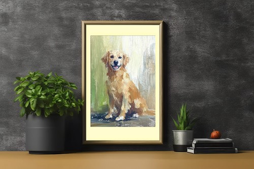 Happy Golden Retriever 5 Zoll x 7 Zoll Druck auf mattem Papier | Bezauberndes Haustierporträt - Bild 8 von 18