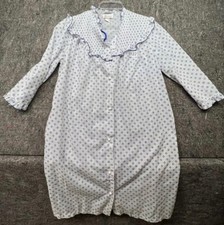 Barbizon nightgown Blue White Button Pocket Size M