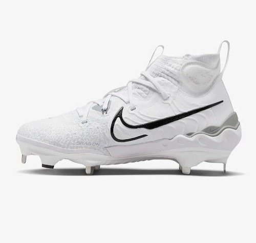 Nike Alpha Huarache NXT Metall Baseball Stollen weiß schwarz grau Herren Gr. 9 - Bild 4 von 16