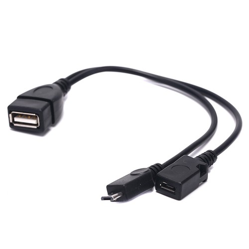 OTG Power Splitter Y Cable Micro USB Male to USB A Male Female Adapter Cor^vm - Picture 2 of 8