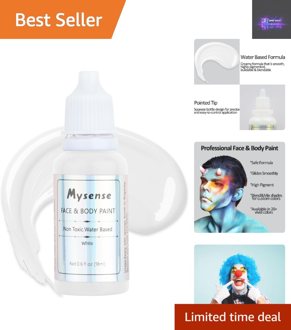 Pintura facial blanca no tóxica de alto pigmento, perfecta para Halloween y disfraces, 18 ml