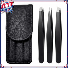 Hair Remover Eyebrow Tweezers Set Professional Slanted Salon Quality Tool 4pcs