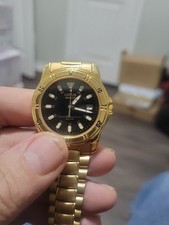 LORUS Sports V532-7F40 Gold Tone Quartz Analog Men's Watch Sz.7 3/4" New Battery