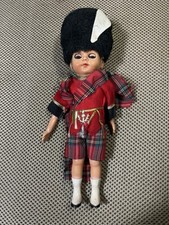 VTG Scottish Guard Hard Plastic Souvenir Doll Kilt Sleepy Eye