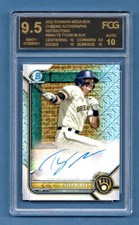 2022  Tyler Black Bowman Chrome Auto Mega Box Refractor ROOKIE FCG 9.5 BREWERS