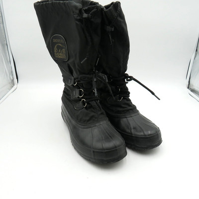 Vintage Sorel Snowlion Pac Boots Womens Size 9 Black Insulated Winter Tall 90s