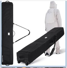 Heavy-Duty Padded Ski Bag for Double Skis - Water Resistant with Wheels