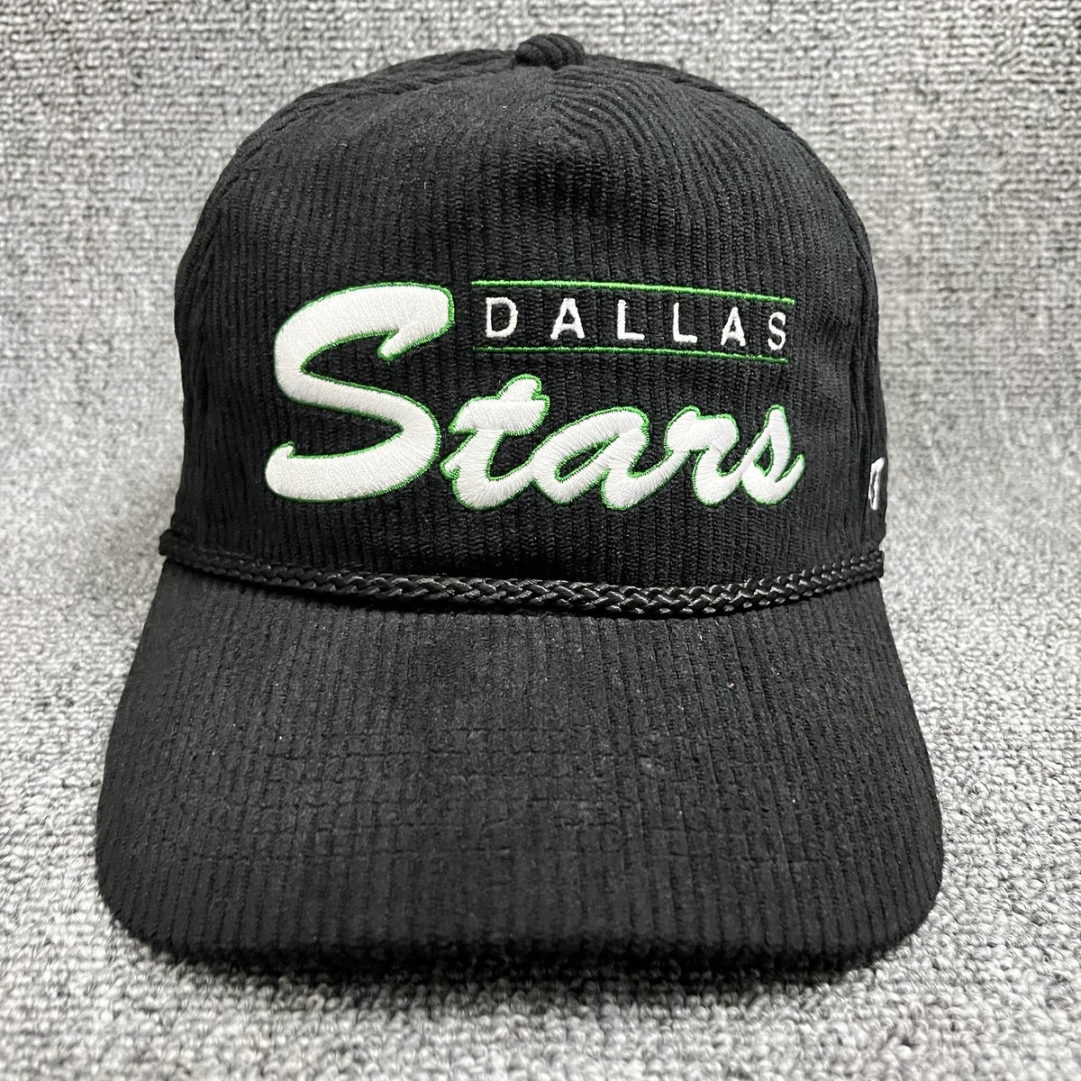 New '47 Brand Dallas Stars Corduroy Rope Snapback Hat Black NHL Adjustable Cap