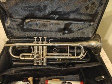 King Silver Flair Bb Trumpet 2055T Silver 1st Valve Thumb Trigger 19788183816 OB