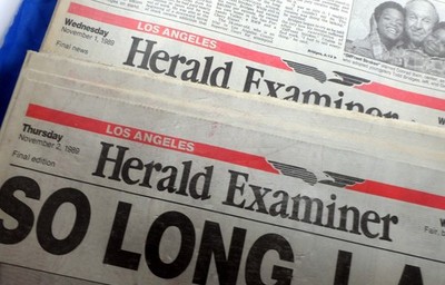 Los Angeles California Herald Examiner Newspaper Final Issue + One More Lot of 2