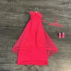 Vintage Barbie Best Buy Fashion 9962 Hot Pink Gown - Dress w BONUS Shoes MINTY