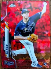 2020 Topps Chrome SAPPHIRE #69 Brendan McKay (RC) ROOKIE RED REFRACTOR 5/5