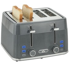 HOMCOM 4 Slice Electric Toaster with 7 Browning Levels, 1860W, Grey
