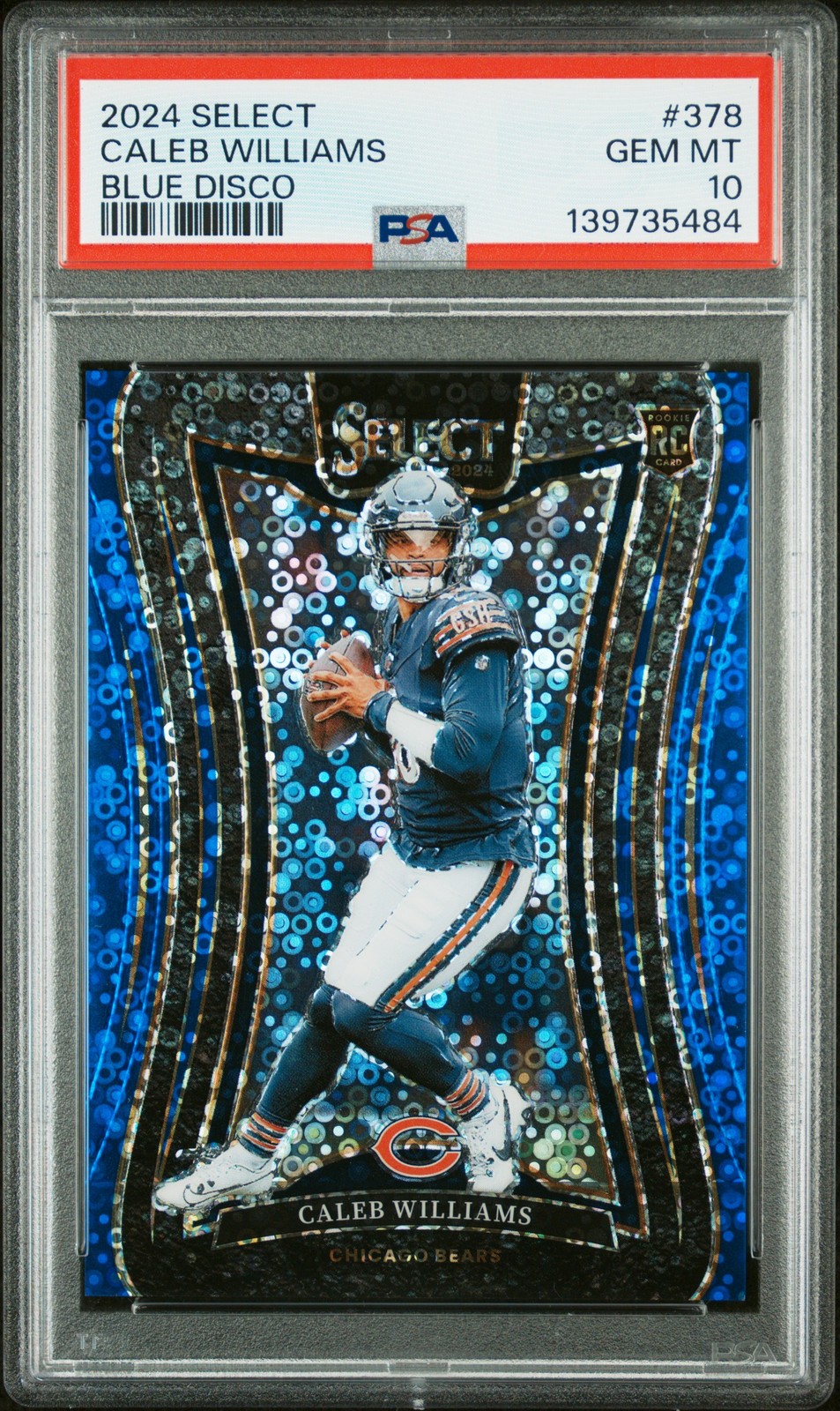 2024 PANINI SELECT BLUE DISCO #378 CALEB WILLIAMS 16/25 PSA 10