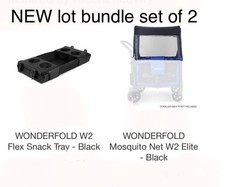 WONDERFOLD Flex Snack Tray AND net BUNDLE W2 Stroller Wagon with Flex, Black
