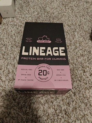Lineage mix Berry Protein Bar 20g Protein Grass-Fed Whey & Collagen Gluten-Free