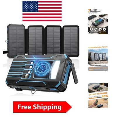 48000mAh Wireless Solar Charger - Multi-Device Power Bank with LED Flashlight