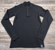 MOUNTAIN WAREHOUSE EXTREME Merino Wool Shirt 1/4 Zip Baselayer Black Womens XS
