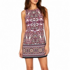 Vince Camuto Womens Pink White Paisley Medallion Popover Shift Dress Size 10 M