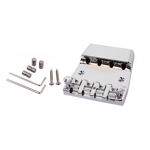 Quality Alloy Chrome Square Shape Bass Bridge for 4 String Rickenbacker Guitar B