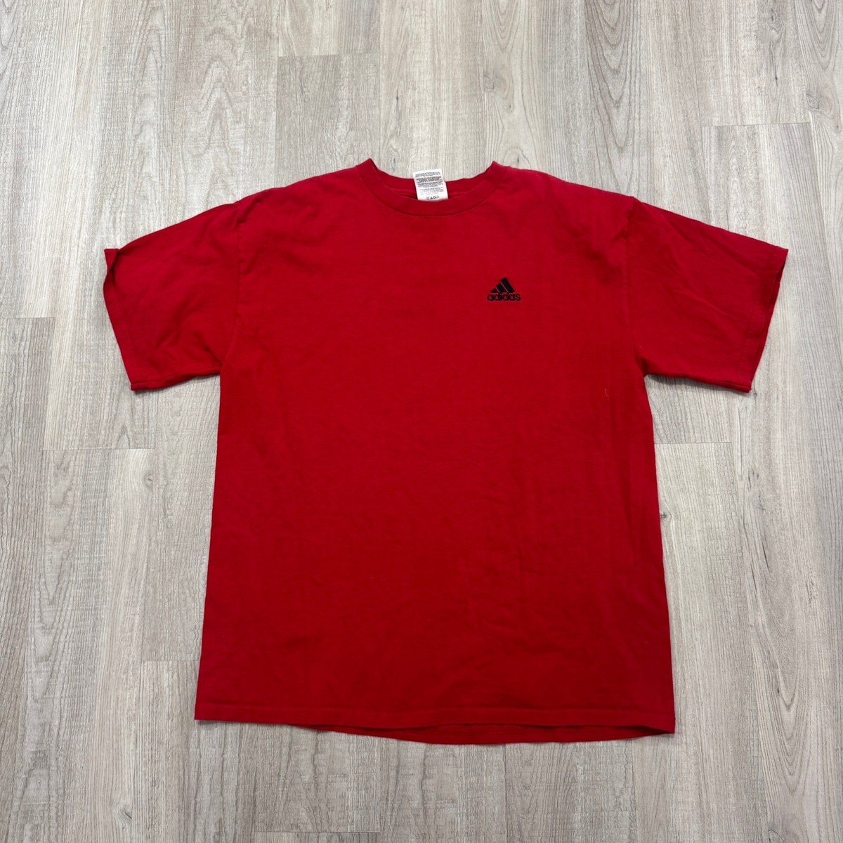 Vintage Adidas Shirt Men's Large Red 3 Stripes Logo Embroidered