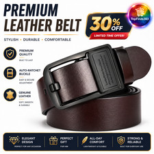 Luxury Cowhide Leather Belt For Men Alloy Pin Buckle Business Casual Waist Strap