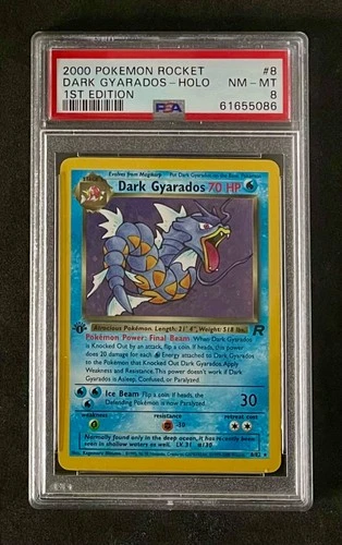 2000 Pokémon Rocket Dark Gyarados Holo 1st Edition PSA 8