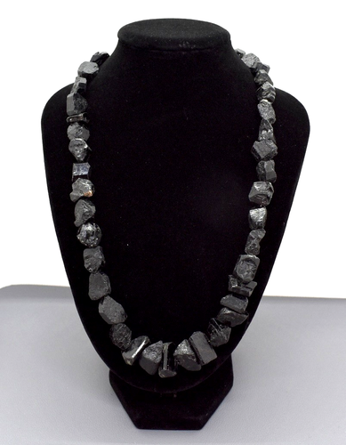 TURMALIN KRISTALL Edelstein-Halskette+ 48 cm Ø 9-17 mm + 925er Silber+Unikat+Neu