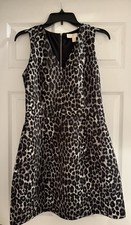 Michael Kors Black Animal Print Sleeveless Dress size: P/M-Petite Medium