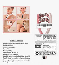 Rechargeable USB Face Massage Roller 4 Head Rolling Pink/White Model 618