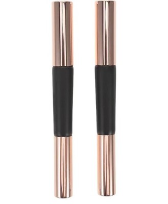2pcs Dual-ended Silicone Lip Brush and Double-sided Concealer Brush Set with Cap