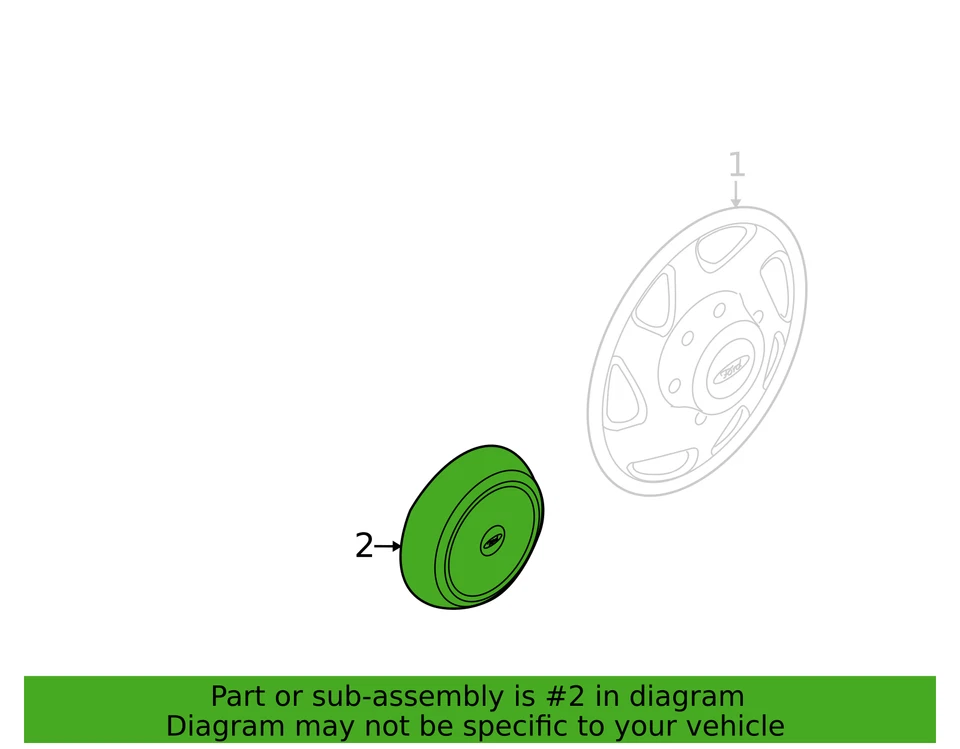1995-2025 Genuíno Ford E-350 Super Duty Tampa de Roda Traseira F5TZ-1130-J - Imagem 2 de 4