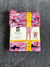 NWT Member's Mark Resort Swim Trunks Men's Medium Pink Fish Print UPF 50 Lined