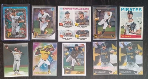 Paul Skenes Baseball Card LOT (10) RC #H165, Mojo, Chrome & MORE MLB Pirates