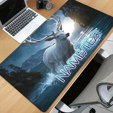 40*90cm1pc Custom Name Deer in Lake XXL Gaming Desk Mat & Mousepad - Personalize