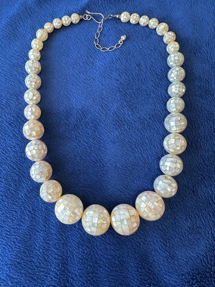 Collar Jay King Plata de Ley 925 Grueso Madreperla Graduado, 22-25 pulgadas Foto 3 de 4