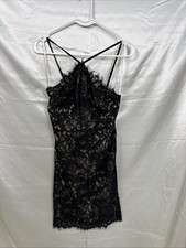Lulus Stunning Moment Black Lace Halter Bodycon Mini Dress Womens XS Cocktail