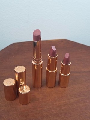 New Charlotte Tilbury Pillow Talk Medium Lipstick Trio Set - 3 Sizes (No Box)