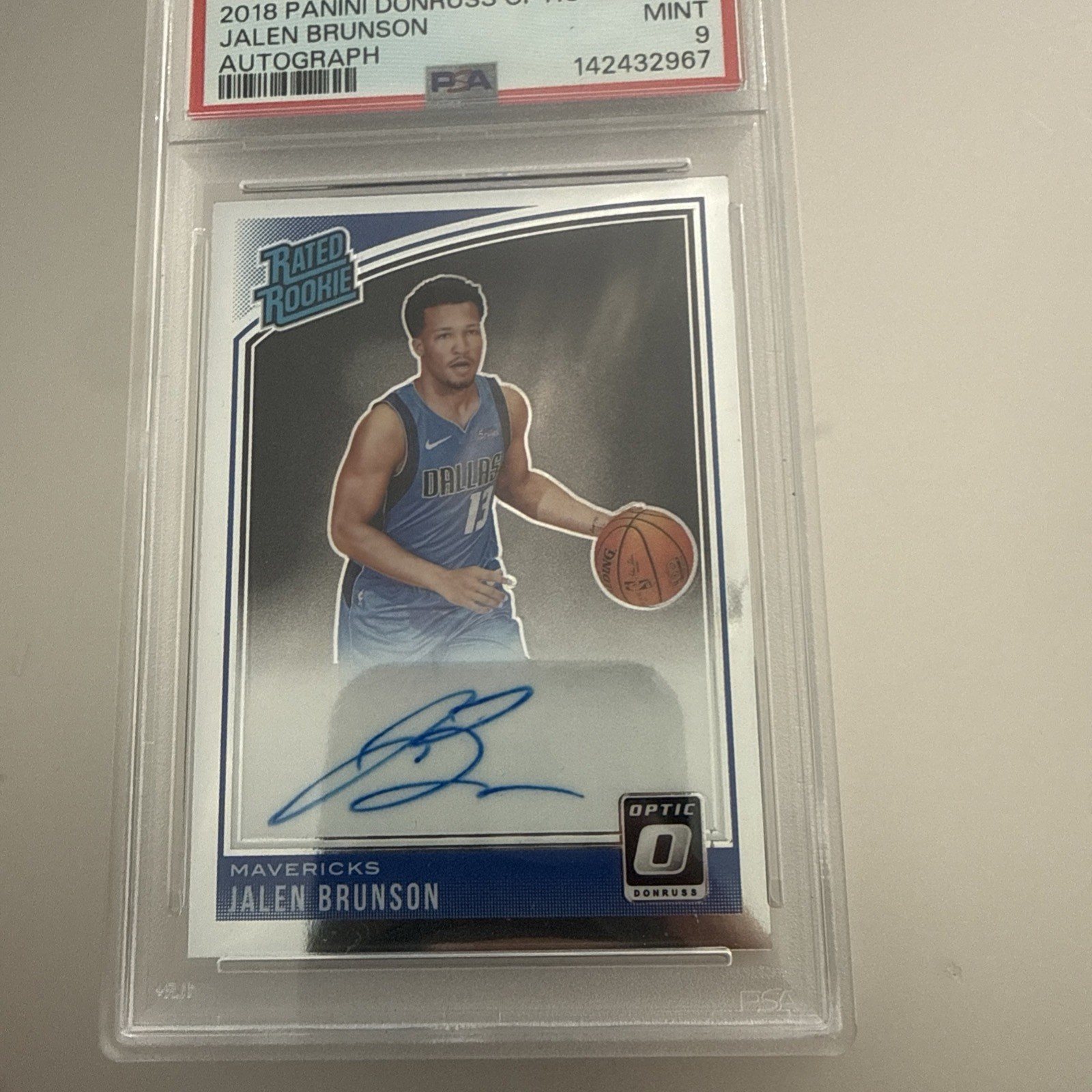 2018 Panini Donruss Optic Jalen Brunson Rated Rookie Auto #179 PSA 9 NBA CHAMPS! view 2