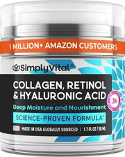 Collagen, Retinol & Hyaluronic Acid Cream - Anti-Aging Face Moisturizer for Face